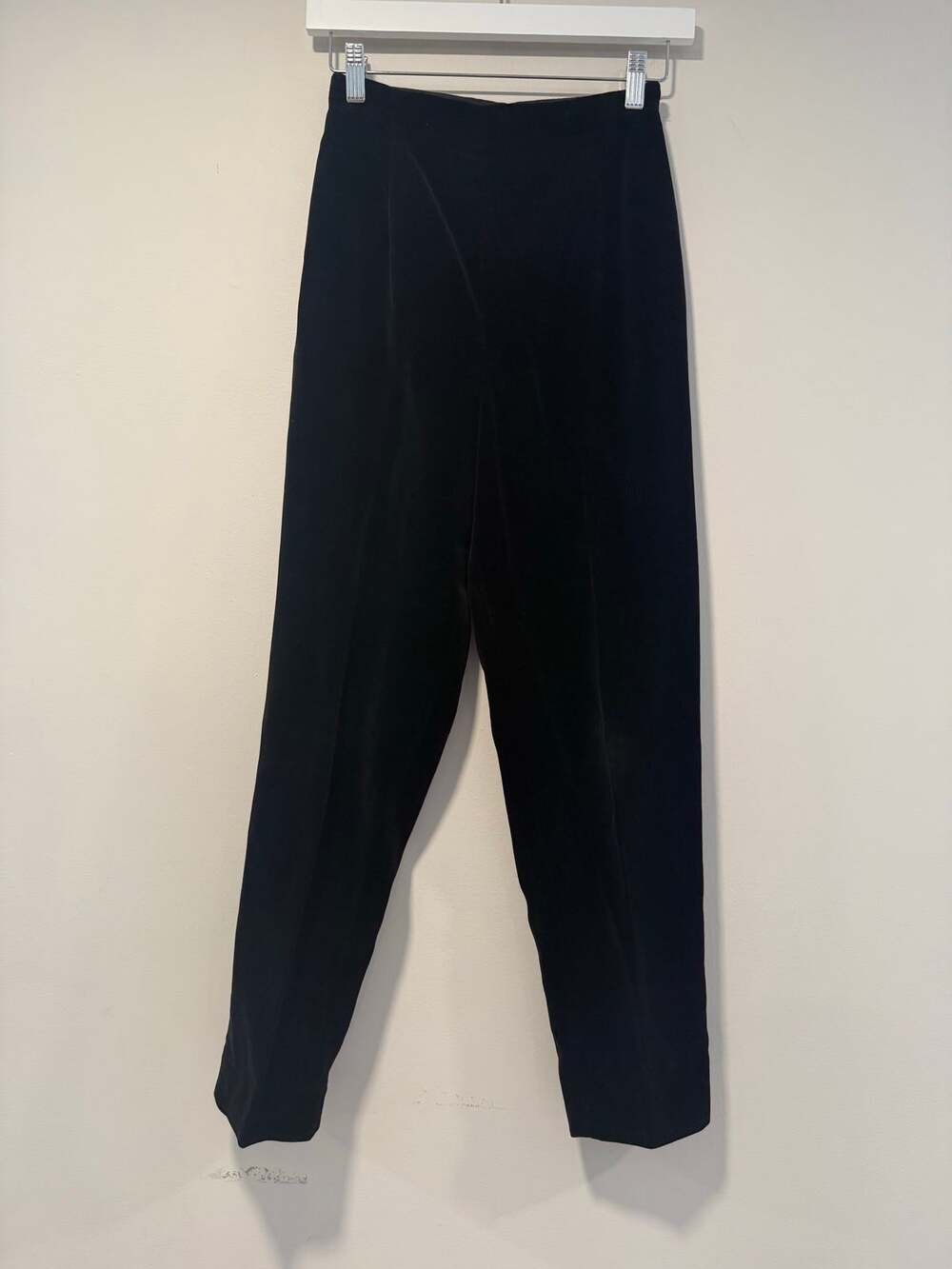 Vintage Jack Winter High Rise Dress Pants Black Velvet Side Zipper Small JL